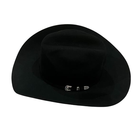 Stetson Men's 6x Fur Felt Skyline Hat Matching Self-Felt Hatband Black 7 3/4 NWT - Picture 4 of 13